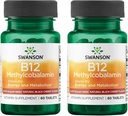 Swanson Vitamin B12 Methylcobalamin - Natürliche schwarze Kirsche Flavored 2.500 mcg 60 Tabs (2 Pack)