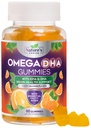 Omega 3 Fish Oil Gummis - Dreifache Stärke Omega3 Gummy - DHA & EPA Fettsäuren für Herzgesundheit, Gelenk & Gehirn Unterstützung, Nature's High Absorption Omega Fish Oil Supplement, Orange Flavor- 60 Gummis