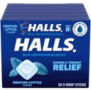 HALLS Cough und Throat Relief Mentho-Lyptus Cough Drops, 20 Sticks von 9 (180 Total Drops)