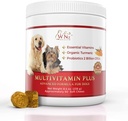 Dog Multivitamine und Ergänzungen, Probiotika für Hunde w/Turmeric & Yucca, Probiotic Dog Chews for Brain Function, Gut & Immune Support, Joint Health & Anti-Inflammatory Supplement, 60 Chews, 8.4 Unze