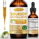 Soursop Graviola Flüssigkeitstropfen 1800mg, natürliches Antioxidans, Zellunterstützung & Regeneration, Immune Boost, Soursop Bitters Liquid, Sugar-Free, Non-GMO, Vegan, Orange Flavor, 2 FL OZ