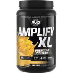 PMD Sports Amplify XL Premium Whey Protein Supplement Hydro Greens Blend - Glutamin und Whey Protein Matrix mit Superfood für Muskel, Stärke und Erholung - Mango Mania (24 Servierungen)