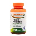 Folic Acid 800 mcg Plus Eisen 27 mg Ergänzung für Frauen, Vitamin B9, Folate Prenatal, schnelle Absorption, Made in USA, 250 Softgels