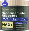 Liposomal Nicotinamid Riboside - NAD+ Ergänzung mit Resveratrol und Quercetin - NAD Nicotinamid Riboside Resveratrol 900mg für Anti-Aging, Energie, Fokus - 80 Kapseln, 40 Tage Versorgung