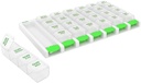 EZY DOSE Weekly (7 Tage) 4 Mal pro Tag Push Button Pill Organizer und Vitamin Planner, abnehmbare tägliche Pillboxen, Grün, bequem und einfach zu bedienen, Klare Lids, groß, BPA kostenlos
