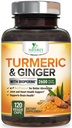 Kurkuma Ergänzung 2600mg - mit Bio-Ginger & Kurkuma, BioPerine Black Pfeffer Extrakt 95% Curcuminoide - Advanced Absorption Joint & Antioxidant Extra Strength Support - 120 Kapseln