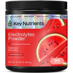 KEY NUTRIENTS Multivitamin Elektrolyte Pulver Kein Zucker zur Erholung - Refreshing Wassermelone Elektrolyt Pulver - Hydration Pulver - keine Kalorien, Glutenfreie Elektrolyte Pulver - 90 Servierungen