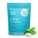 NeuroGum Energie Koffein Minze (180 Stück) - Zuckerfrei mit L-Theanin + Natürliches Koffein + Vitamin B12 & B6 - Nootropic Energy & Focus Supplement für Damen & Herren - Keto & Vegan, Pfefferminz Flavor