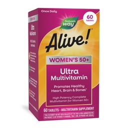 Naturweg Alive! Vitamine für Damen 50 Plus, Complete Multivitamin, High Potency Formula, mit Methyliertem B12, Glutenfrei, 60 Tabletten