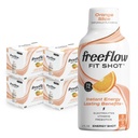 Shots d'énergie sans flux, Slice orange, Boost de caféine naturelle avec L-théanine, Ginseng, Vitamines, Prébiotiques, Electrolytes (24 Nombre, 2oz shots)
