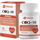 OMOGS CoQ10 400mg Softgels, Coenzym Q10 Hohe Absorptionsergänzungsmittel unterstützen Herzgesundheit, Herz-Kreislauf-Gesundheit, Immunsystem & Zelluläre Energieproduktion, Glutenfrei, 90 Softgels