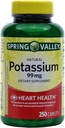 Spring Valley Potassium 99 mg von Kaliumkleber 595 mg (250 Count)