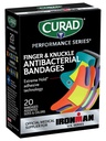 CURAD Performance Serie IRONMAN Antibakterielle Bandagen, Extreme Hold Adhesive Technology, Finger & Knuckle Bandages, Flexibel Stoff, Variety Pack mit verschiedenen Größen & Farben, 20 Zähler