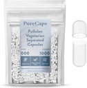 PureCaps USA - Leere vegetarische Vegan Pullulan Pillen Kapseln Größe 000 | 1.000 Separated Pillen| Clear| Nicht-GMO Zertifiziert | SLS, Gluten, Konservierungsfrei