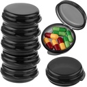 Kleine Pille Box, Reisen runde Pille Fall, Tragbare Medizin Pillen-Halter, Täglich Mini Pillen-Organisator für Geldbeutel Tasche halten Vitamin-Medizin Fischöl-Ergänzung (Schwarz, 7PCS)