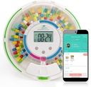 EziMedPil Bluetooth Pill Dispenser w/Audio & Visual & App Alerts, bis zu 9 Alarme/Tag, 9 Dosage Templates, 28-Day Medication Dispenser w/Key für Rezepte, Vitamine & mehr, Klare Lid