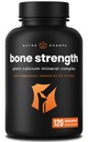 Kalziumergänzung für Knochenstärke | Pflanzen Kalzium Citrat + Vitamin D3, K2, Magnesium, Zink, Kalium, Boron & Strontium | Premium Extra Strength Knochen Gesundheit & Dichte Complex | 120 Vegan Kapseln