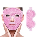 ZNÖCUETÖD Gesichtsmaske Ice Pack zur Reduzierung von Puffiness, Taschen unter Augen, Puffy Dark Circles, Migraine,Hot/Cold Pack mit weichem Puffiness-Hintergrund (Pink-(1*Eye Maske+1*Face Mask))