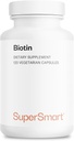 Supersmart - Biotin 10.000mcg / 10g pro Tag (High Potency) - Vitamin B7 Biotin Supplement - Gesundes Haar, Haut und Nägel | Non-GMO & Gluten Free - 120 Vegetarische Kapseln