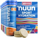 Nuun Sport Elektrolyt Tablets mit Magnesium, Kalzium, Kalium, Chloride & Natrium, Gluten Free & Vegan, Gemischte Flavors, 6 Packung (60 Portionen insgesamt)