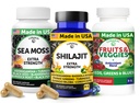 Lunakai USA Made 3-in-1 Supplement Capsule Pack – Shilajit, Irish Sea Moss & Superfood Fruits and Veggies