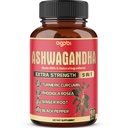 90 Kapseln - Ashwagandha Ergänzung Kapseln - Ginger Root, Turmeric, Rhodiola Rosea & Schwarz Pfeffer