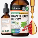 BIO KRAUTER® Hawthorne Berry Supplement - Pure Vegan Hawthorn Berry Liquid Drops 655 mg pro Portion 2 Fl.Oz 28 Tage Angebot - Wird für Gesamtunterstützung & Tägliche Wellness - Alkohol & Zucker kostenlos
