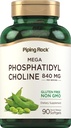 Piping Rock Phosphatidyl Choline Supplement | 840mg | 90 Softgels | von Soy Lecithin | Non-GMO, Glutenfrei