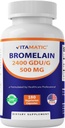 Supplément bromelain Vitamatic 500mg – 2400 GDU/g – 180 Capsules
