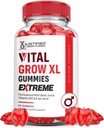 Justified Laboratories Vital Grow XL Extreme 2000MG Performance Gummis Fortgeschrittene Formel Formuliert mit ACV Granatapfel Rübensaft Pulver B12 Vegan Non GMO 60 Gummys