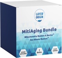 Layer Origin MitiAging Bundle, Anti-Aging 2-Bottle Pack: Gut Biome Restore und Mitochondria Revive - Boost Cellular Health Natürlich, 30 Tage Versorgung