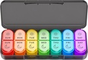 Wöchentliche Pille Organizer 2 Mal am Tag - PM Pille Organizer mit 7 täglichen Farb-Coded Small Cases, Morgen-und Nacht-Reise Pillen-Fälle für Vitamine, Medizin, & Beilagen