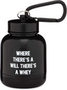 OnMyWhey - Protein Powder & Supplement Funnel Keychain, Portable To-Go Container für den Fitnessraum, Workouts, Fitness, & Travel - TSA genehmigt, Wo ist ein Will Es gibt A Whey
