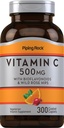 Piping Rock Vitamin C 500mg | 300 Caplets | mit Rose HIPS und Bioflavonoids | Ergänzung für Frauen und Männer | Vegetarisch, Non-GMO, Glutenfrei