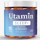 3 in 1 Organic Sleep Gummy-5 mg Melatonin,50 mg Valerian Root, 50 mg Ashwagandha-Multi Flavor 60 Count (Pack mit 1).