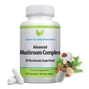 Advanced Mushroom Complex - Lion's Mane, Reishi, Cordyceps, Chaga, Turkey Tail, Maitake 10X Mushroom Blend Superfood – Immununterstützung & Nootropic Brain Ergänzungen für Immunität & Energie - 60 Kapseln
