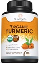 Sunergetic USDA Certified Organic Turmeric Supplement – Inklusive Organic Turmeric & Organic Black Pepper – 1.400mg Turmeric per Serving - 180 Count (Pack von 1)