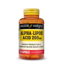MASON NATURAL acide alpha lipoïque 200 mg, soutient la production d'énergie, supplément alimentaire, 60 capsules