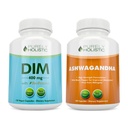Purely Holistic Dim 400mg & Bioperine + Organic Ashwagandha 1300mg Bundle - 330 Vegan Capsule - Made in the USA
