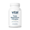 Vital Nährstoffe Dreifache Magnesium-Komplex-Ergänzung | Vegan Magnesium Glycinat, Malat & Oxid 250mg | Leicht absorbierte Magnesium-Ergänzung für Stress, Muskel, Herz, Knochen-Unterstützung | 90 Kapseln