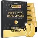 Unter Augenaufnäher (24 Paare) - 24K Gold Augenmasken angereichert mit abundantem Kollagen | Diminish Dark Circles und Puffiness | Anti-Aging, Glatte Fine Line, Nourish Skin - Geschenke für Frauen Hautpflege