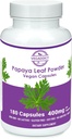 Papaya Blatt Pulver | 340mg Kapseln | ethycally sourced | Platelet Support | Gluten & Lactose Free | Soy-Free | Keine Additive | Non-GMO | Vegan | Nahrungsergänzungsmittel | Nahrungsergänzungsmittel (180X)