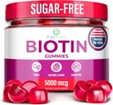 (Bulk - 120ct) Haarwachstum Optimizer - Vegan Biotin Gummis - Tasty Biotin Ergänzung für Frauen & Mens Thicker Haar - Nagelwachstum & Stärker für Brittle Breaking Nails & Skin Health, Gluten-Free