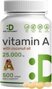 DEAL SUPPLEMENT Hohe Potenz Vitamin A 25000 IU, 500 Kokosöl Weichgele | Leicht absorbiert, natürliche Fisch Leberölquelle – Vitamine für Augen, Immun- und Hautgesundheit – einfach zu schlucken, Non-GMO