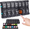 HRX Paket Wöchentliche Pille Organizer 2 Mal am Tag, einfache Füllung & Open AM/PM Medizin Box 7 Tage Vitamin Cases Tag und Nacht
