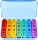 Weekly Pill Organizer, Travel Pill Box Case (7-Day / 4-Times-A-Day) mit Big Compartments zu halten Plenty von Fischölen, Vitamine, Morgen Mittag Nacht Medication Dispenser (blau)