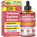 Graviola Soursop Blatt Extrakt Flüssigkeit - Soursop Bitters Flüssigkeit, Unterstützung Immune, Relax, Leber und Schlaf, Zucker & Alkoholfreie, Highly Absorbable Formel, Erdbeeren Geschmack, 2 Fl Oz