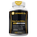 Soy Lecithin Capsules 1200mg (Ein Tag, 100 Softgels) Immununterstützungsergänzung Reich an Phospholipiden unterstützt Stoffwechsel, Gehirn & Herz Gesundheit & Zellfunktionen Made in USA Non-GMO von Neonutrix