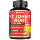 Satoomi St. John's Wort Kapseln Extrakt Ergänzung - 6 Kräuter gleichwertig 5050 mg - Emotional Balance, Joyful Mood & Mood Unterstützung - 1 Packung 90 Veggie Caps 3-Monats-Versorgung