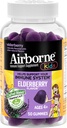 Airborne Kinder Elderberry + Zink & Vitamin C Gummis, Kinder Immununterstützung mit leistungsstarken Antioxidantien VIT D & E - 50 Gummie, Elderberry Flavor